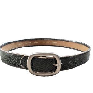 Fossil green leather belt